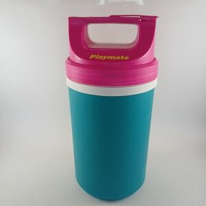VINTAGE igloo 1/2 Half Gallon Water Jug Cooler - Pink, Yellow, Teal CLEAN